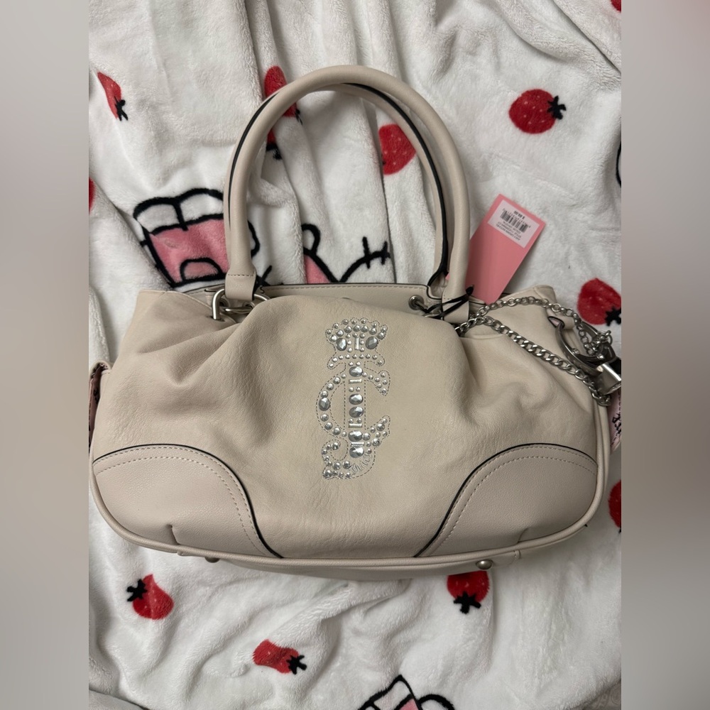Juicy Couture Cream Shoulder Bag with Silver Details